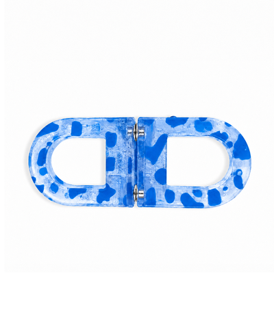 Clear Cobalt D-shaped Magnetic Hair Clip | Stylika