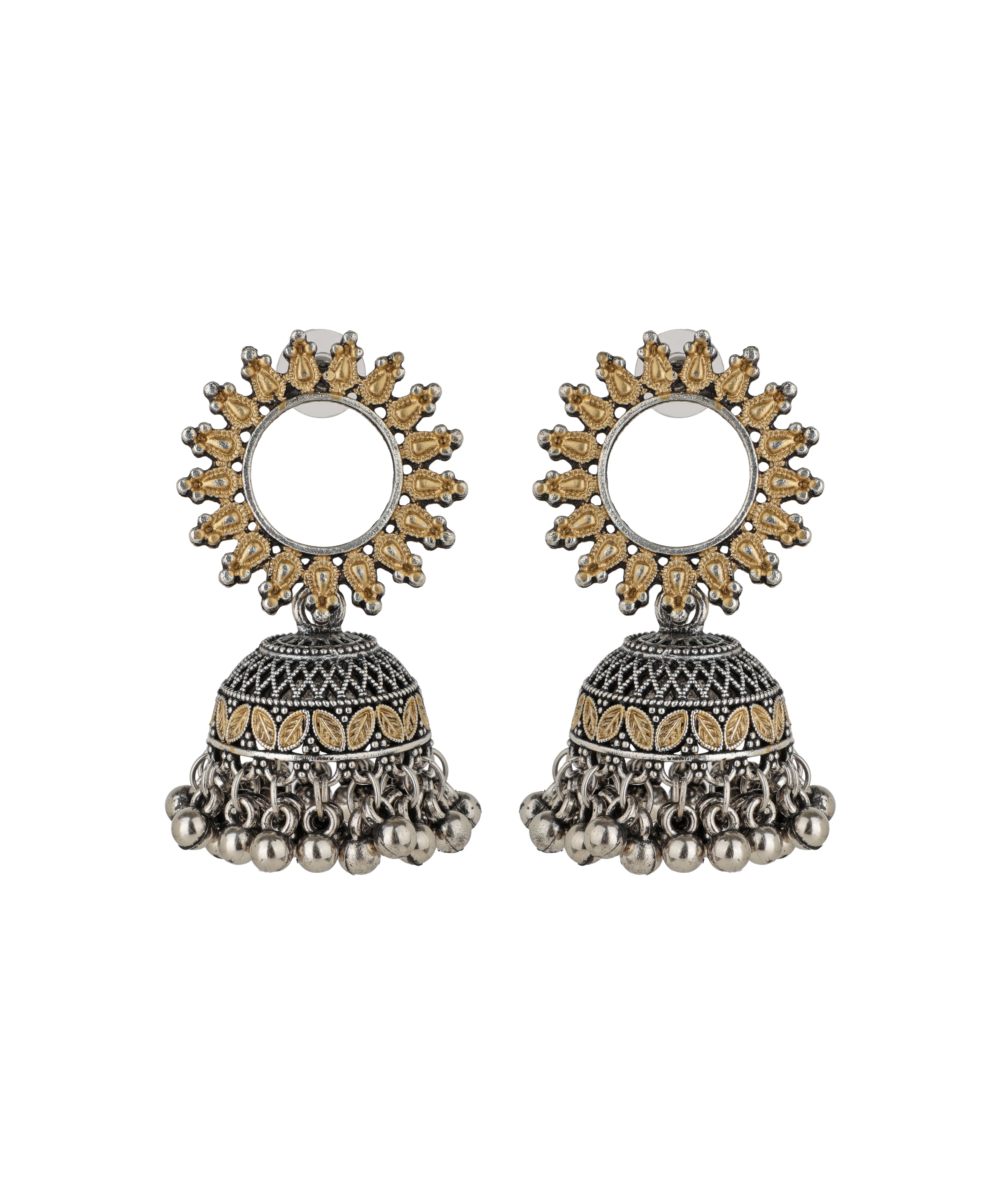 Sunburst Motif Jhumka Drop Earrings | Stylika