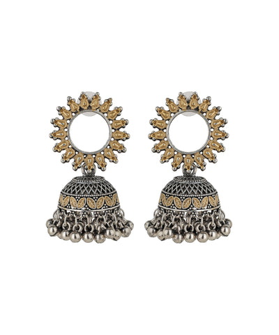 Sunburst Motif Jhumka Drop Earrings | Stylika