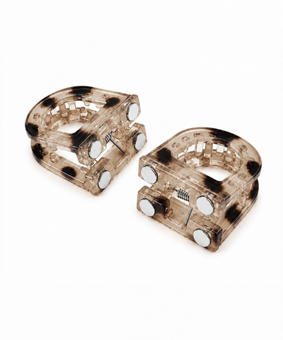 Clear Smoky D-shaped Magnetic Hair Clip | Stylika