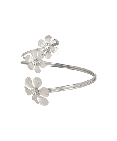 Floral Motif Open Arm Cuff | Stylika