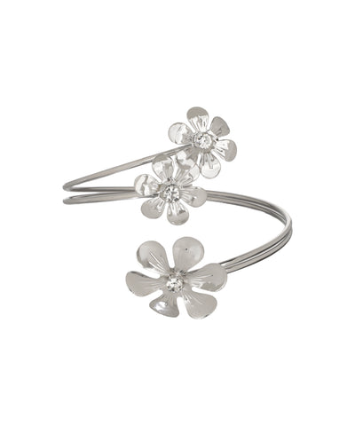Floral Motif Open Arm Cuff | Stylika