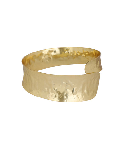 Contemporary Hammered Finish Wide Arm Cuff Accessory | Stylika