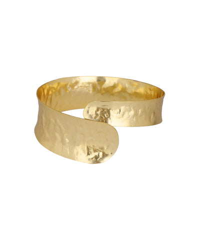Contemporary Hammered Finish Wide Arm Cuff Accessory | Stylika