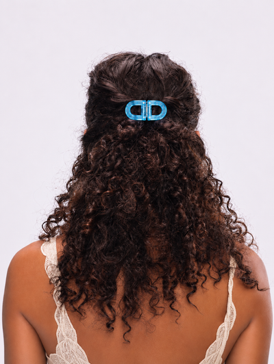 Aqua Blue D-shaped Magnetic Hair Clip | Stylika