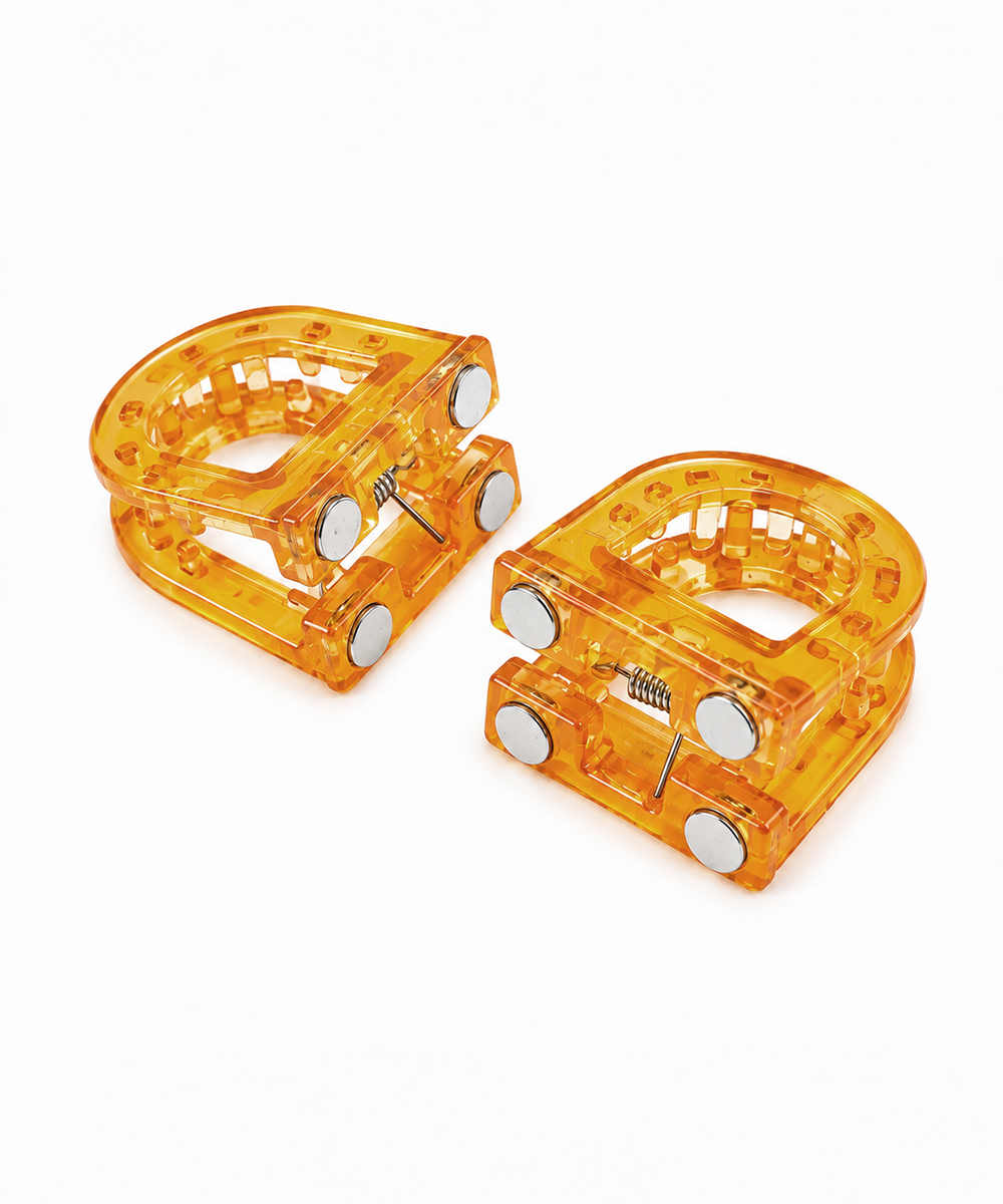 Honey Amber D-shaped Magnetic Hair Clip | Stylika