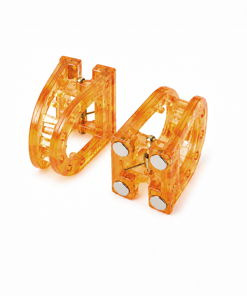 Honey Amber D-shaped Magnetic Hair Clip | Stylika