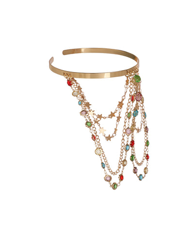 Multi-Chain Colorful Stone and Star Dangle Arm Cuff | Stylika