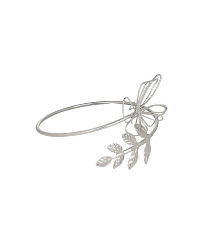 Minimalistic Butterfly and Leaf Motif Arm Cuff | Stylika