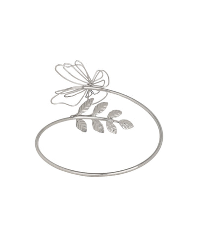 Minimalistic Butterfly and Leaf Motif Arm Cuff | Stylika