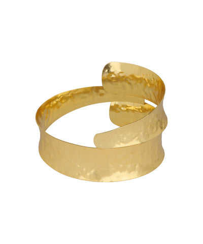 Sculptural Hammered Arm Cuff for Contemporary Style | Stylika
