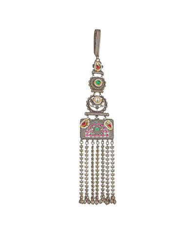 Cascading long silhouette of an ornate oxidised Juda