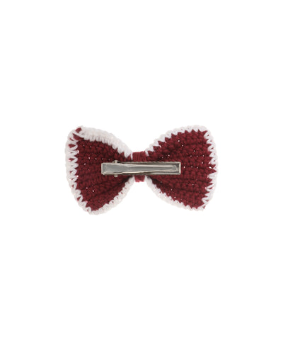 Soft Knit Bow Crochet Hair Clip | Stylika