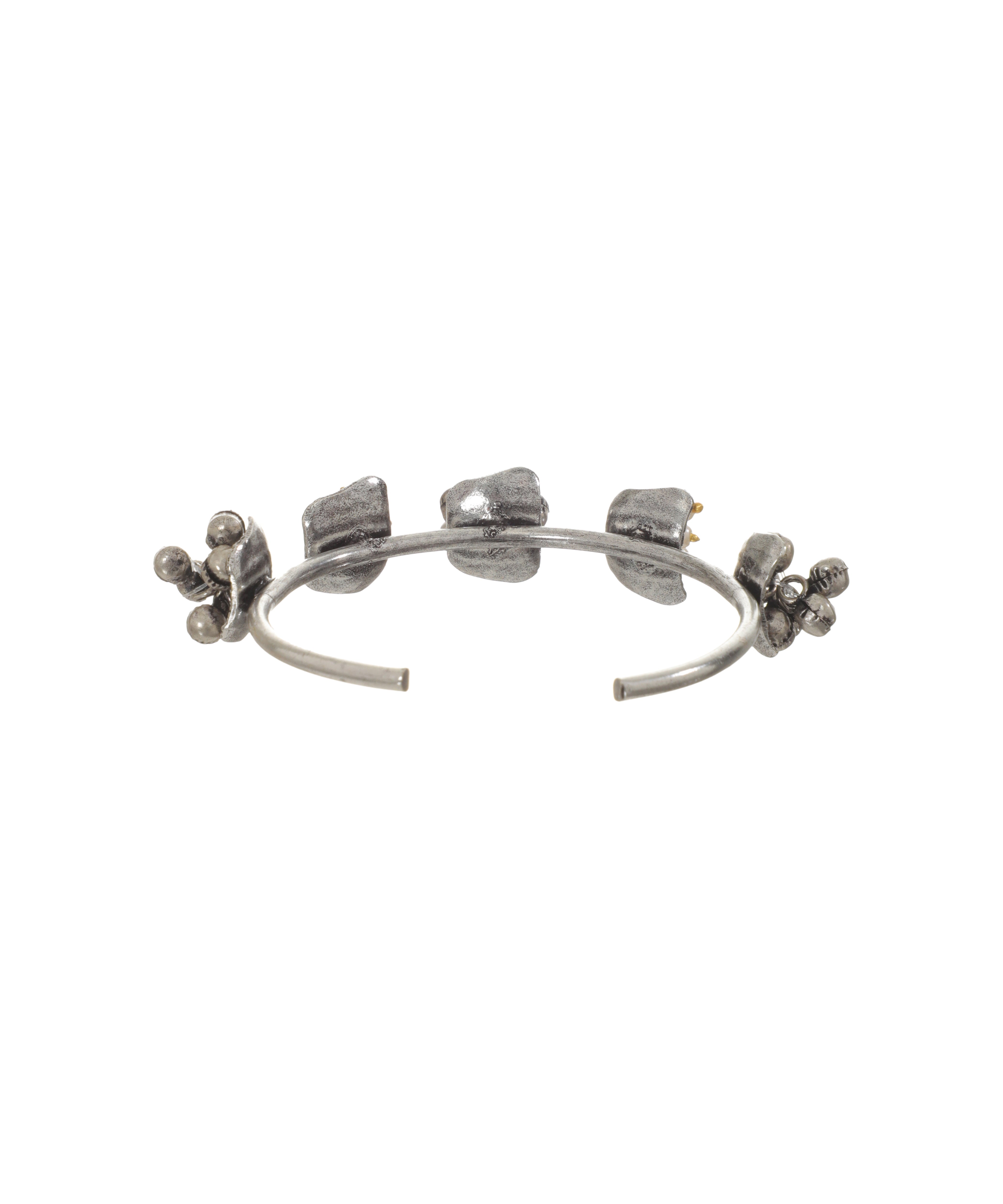 Clustered Pearl & Ghungroo Oxidised Cuff Bracelet | Stylika