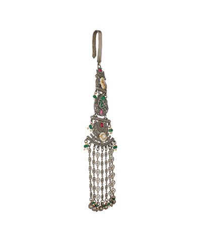 Tiered structure Oxidised Juda with delicate chain drops