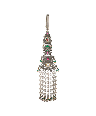 Oxidised Juda featuring floral motifs and dangle chains