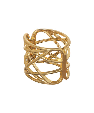 Interwoven Openwork Cuff Bangle Bracelet | Stylika