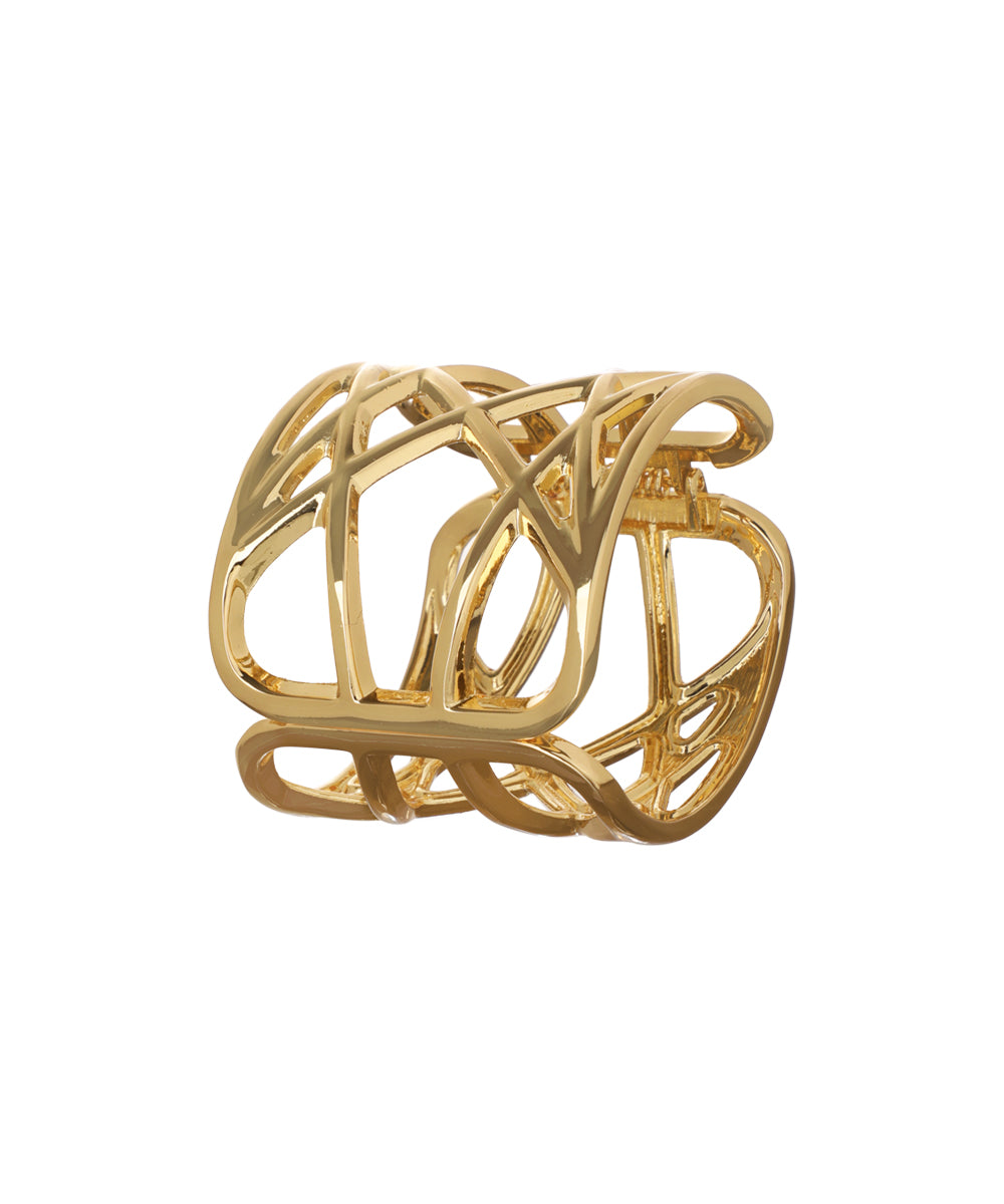 Interwoven Openwork Cuff Bangle Bracelet | Stylika