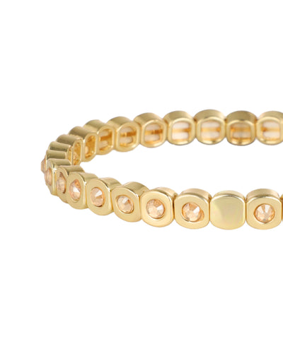 Bangle with uniform square settings and glass crystal detail