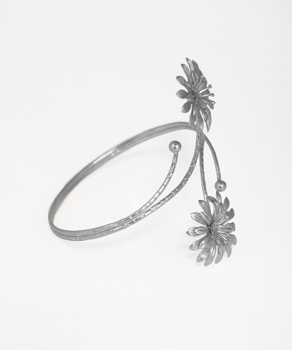 Intricate Floral Design Statement Arm Cuff | Stylika