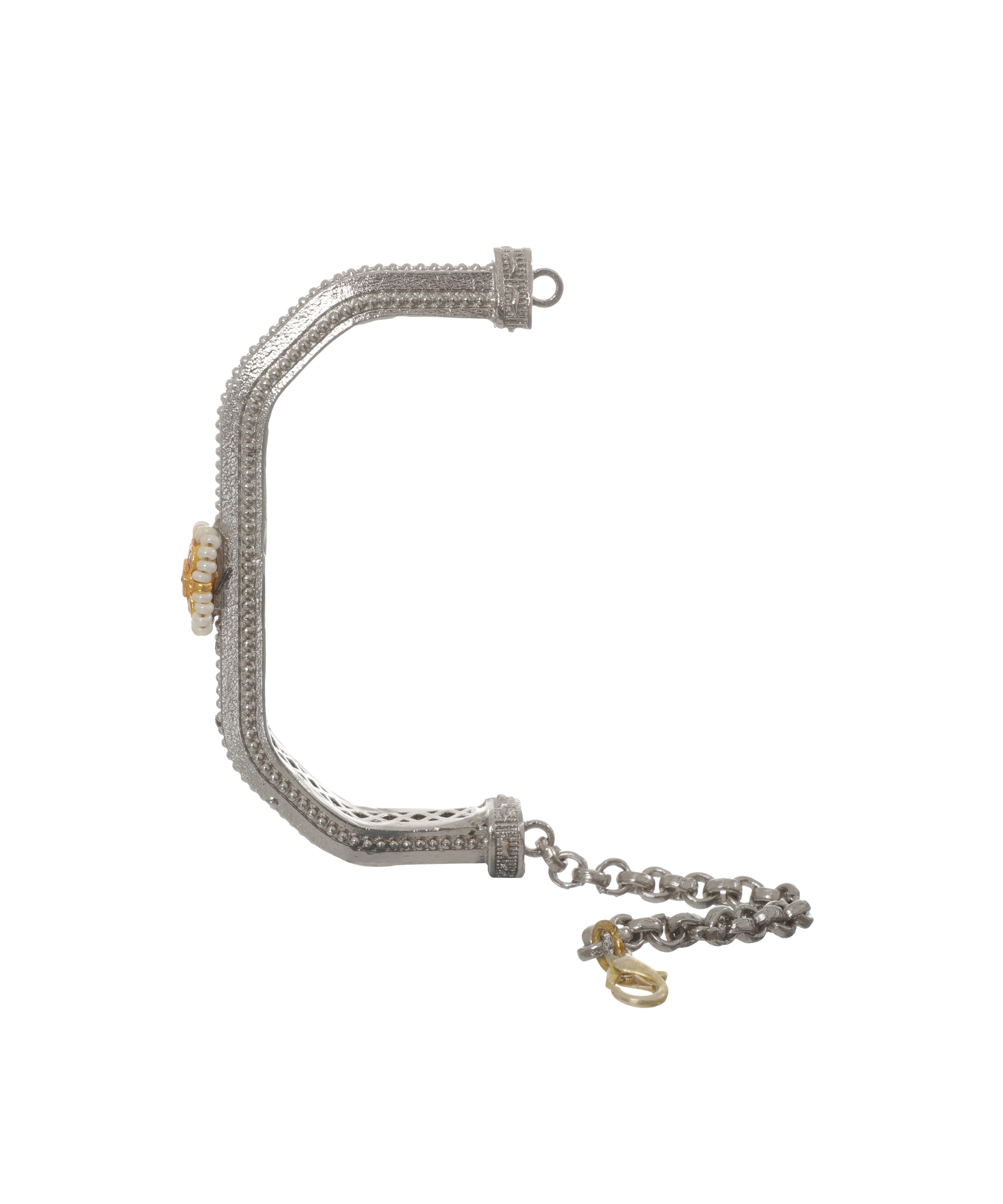 Textured Oxidised Cuff Bracelet with Central Motif | Stylika