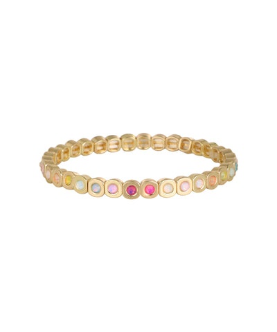 Stretch bracelet featuring alternating glass crystal details