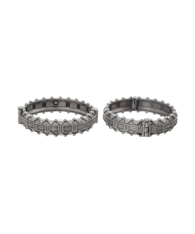 Artisanal Geometric Design Oxidised Bangles | Stylika