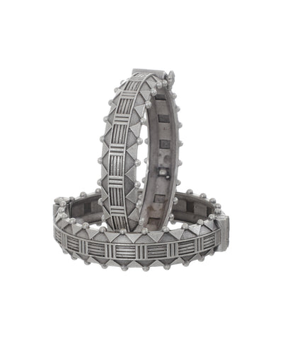 Artisanal Geometric Design Oxidised Bangles | Stylika