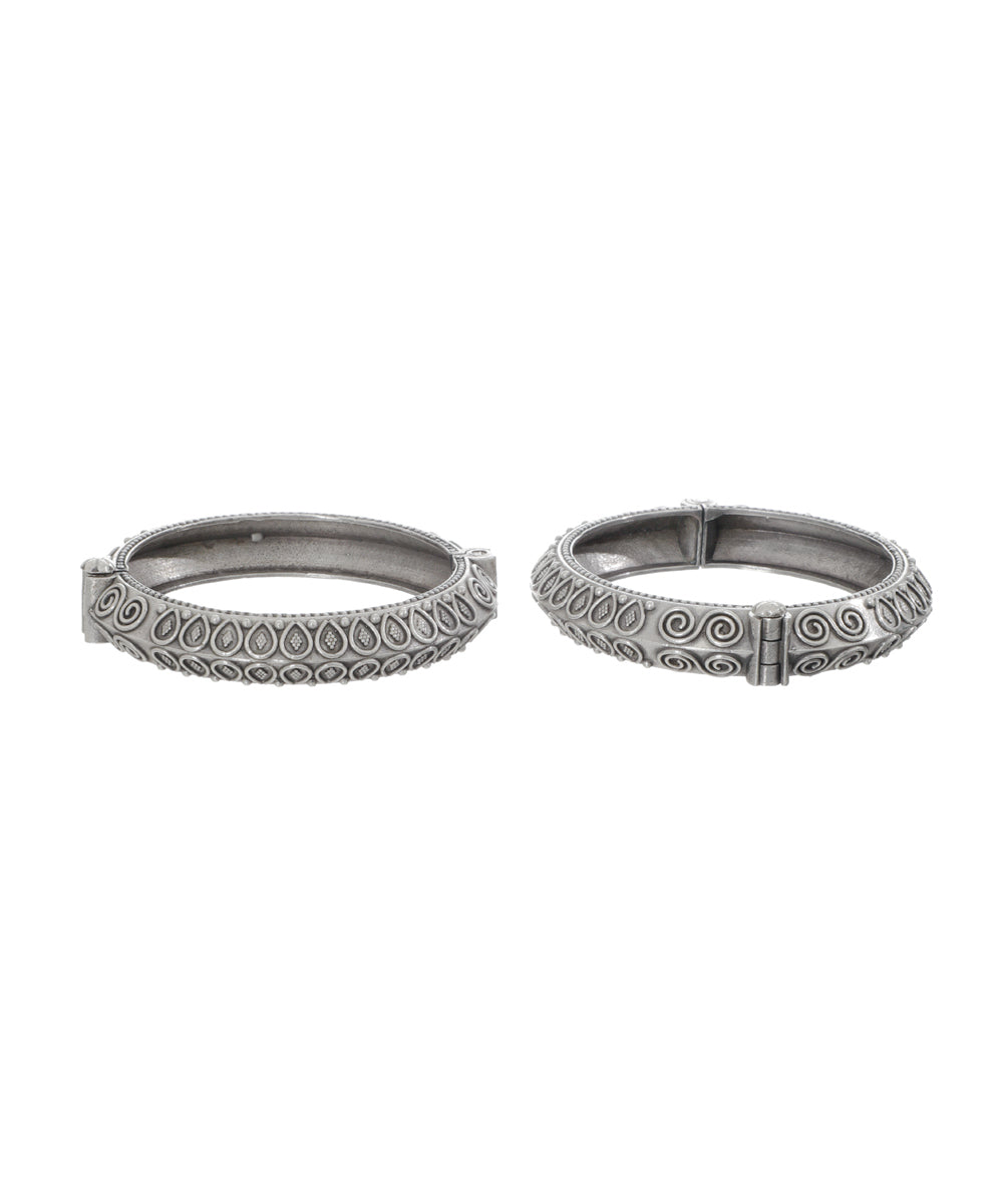 Intricately Patterned Oxidised Bangles | Stylika