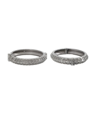 Intricately Patterned Oxidised Bangles | Stylika