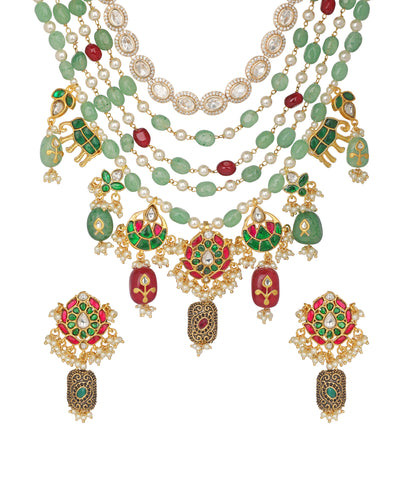 Elephant Charm Rani Haar Necklace | Stylika