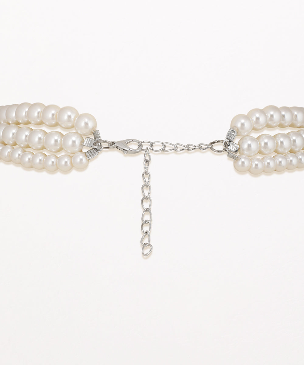 Layered Necklace with Graduated Triple Strands | Stylika