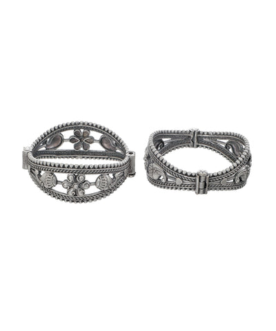 Floral Peacock Oxidised Bangles | Stylika