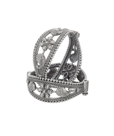 Floral Peacock Oxidised Bangles | Stylika