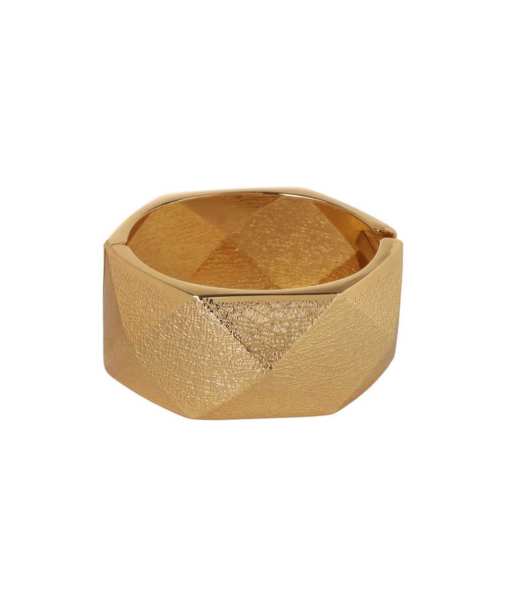 Faceted Geometric Statement Bangle Bracelet | Stylika