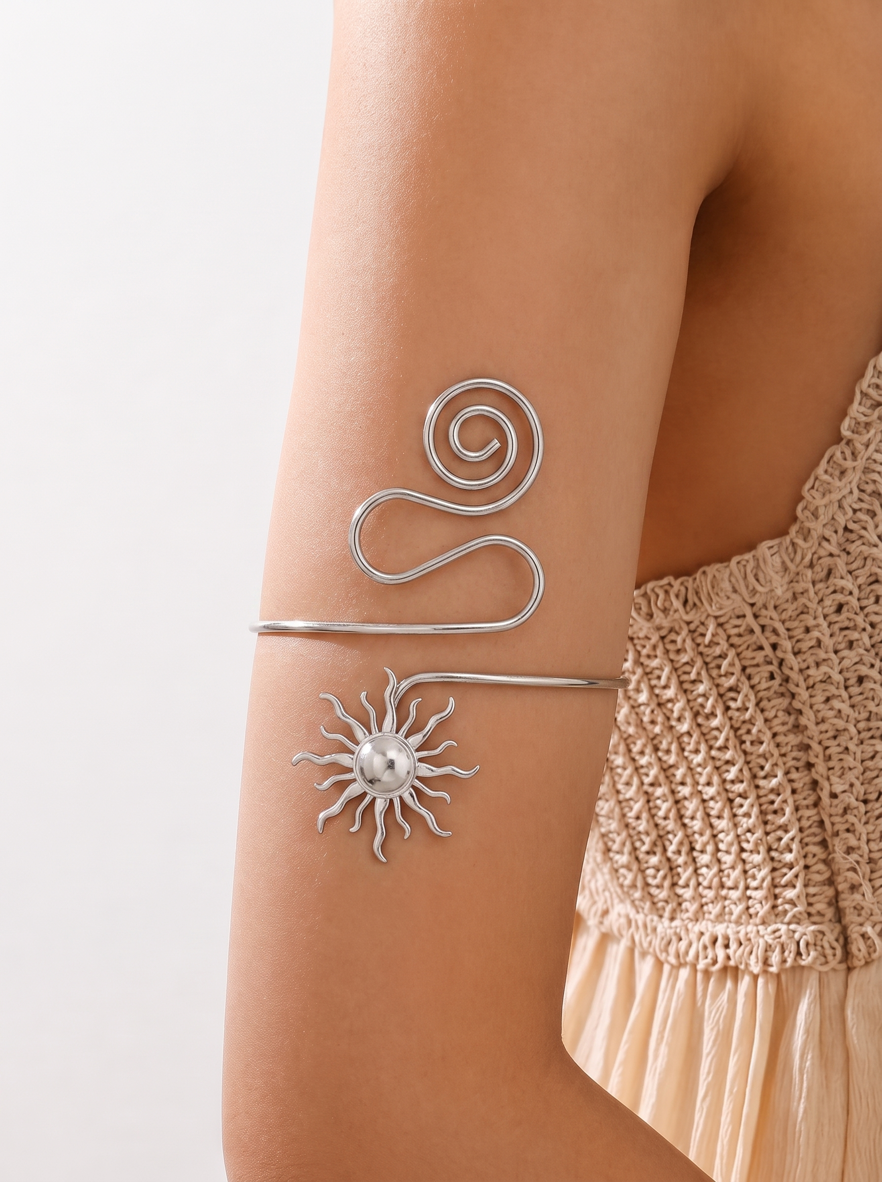 Spiral Sun Motif Arm Cuff | Stylika