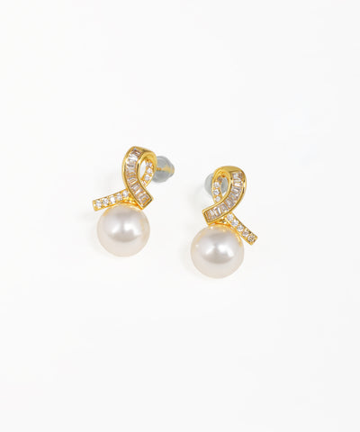 Chic knot drop stud earrings with gold-tone finish and polished design