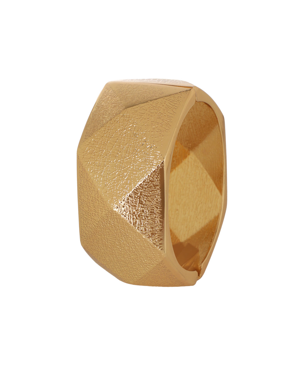 Faceted Geometric Statement Bangle Bracelet | Stylika
