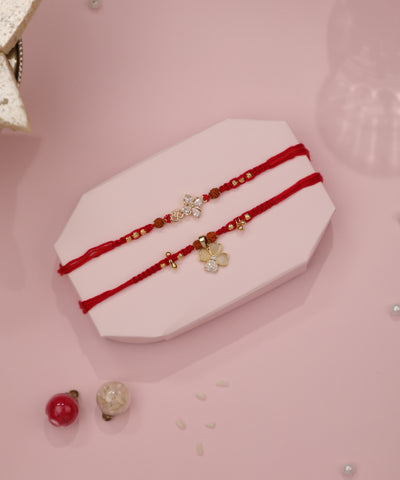 Divine Blossom Bhaiya Bhabhi Rakhi Set | Stylika