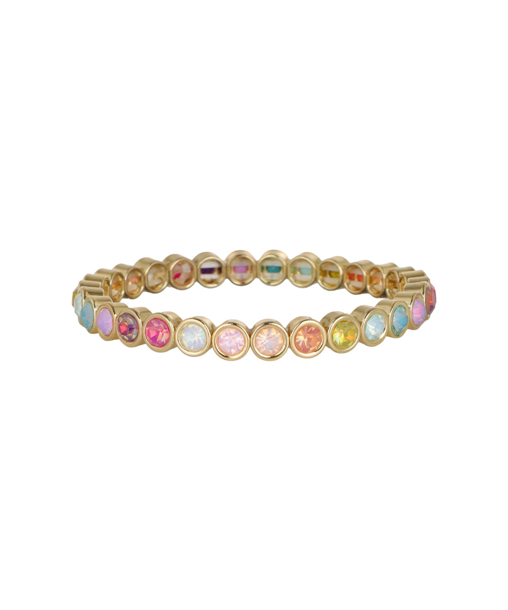 Flexible bangle with a continuous round linked structure
