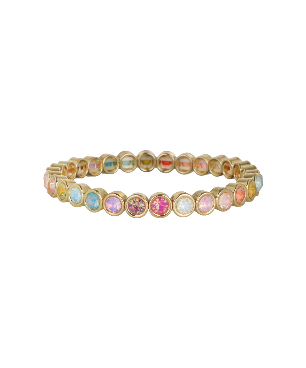 Bangle featuring a circular row of bezel set crystals