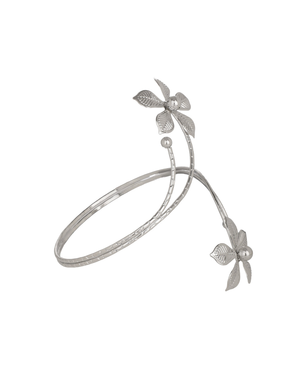 Floral Motif Open Arm Cuff | Stylika