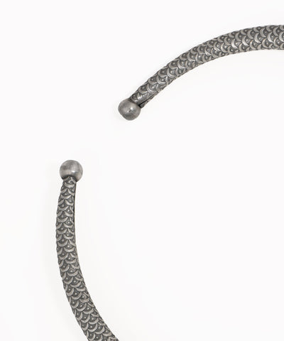 Traditional Oxidised Hasli Necklace with Dangling Clusters | Stylika