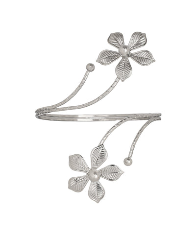 Floral Motif Open Arm Cuff | Stylika