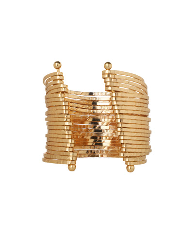 Layered Ribbed Cuff Bangle Bracelet | Stylika