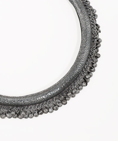Embossed Ghungroo Oxidised Hasli Necklace | Stylika