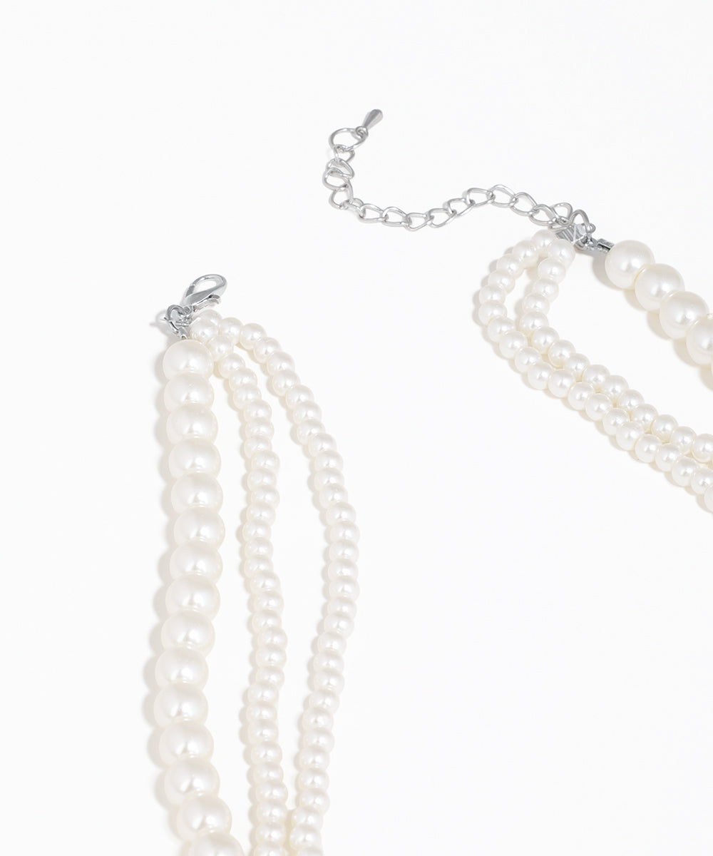 Layered Three-Strand Bead Necklace | Stylika