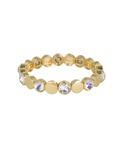 Elasticated bracelet featuring an alternating circular motif