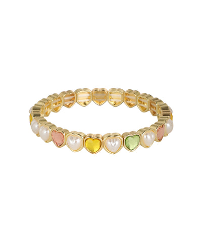 Circular bracelet with a continuous heart-link structure