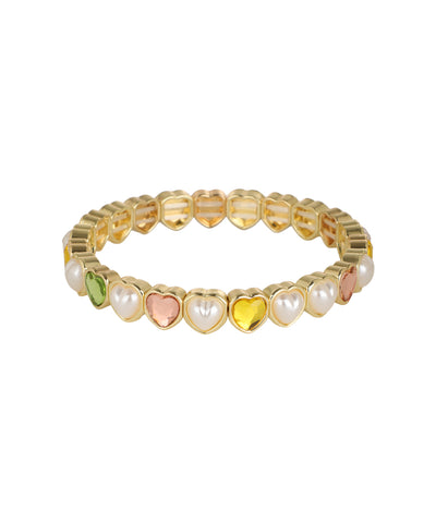 Stretch bracelet featuring a repeating heart motif